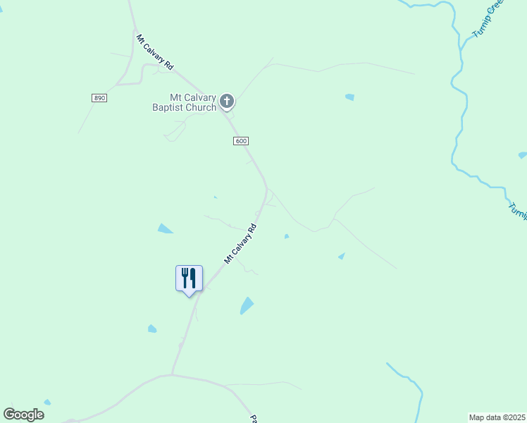 map of restaurants, bars, coffee shops, grocery stores, and more near 1130 Mount Calvary Road in Brookneal