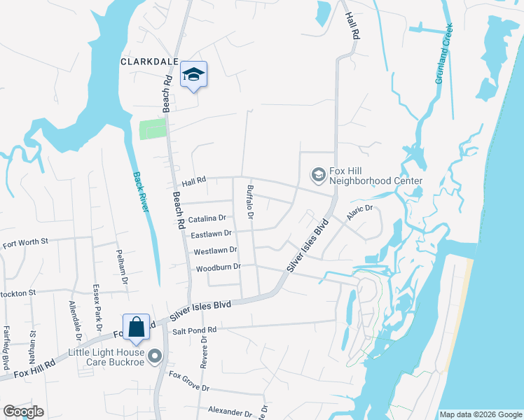 map of restaurants, bars, coffee shops, grocery stores, and more near 6 Colgate Circle in Hampton