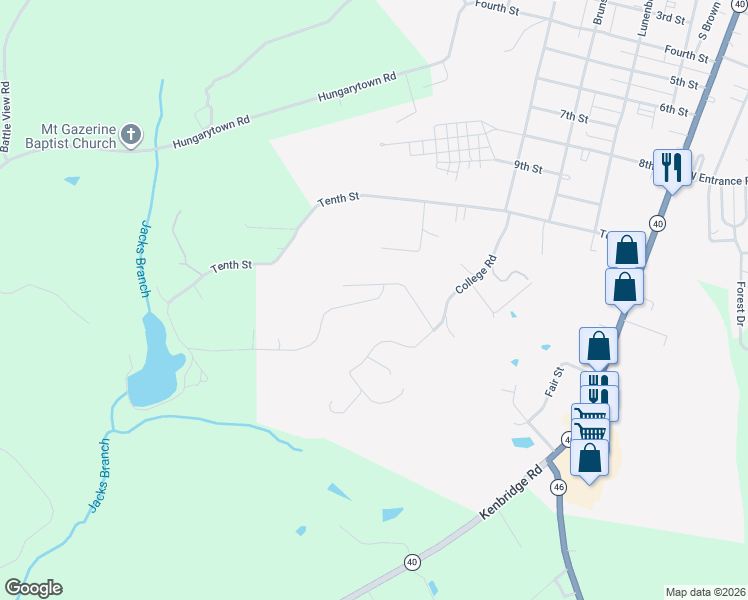 map of restaurants, bars, coffee shops, grocery stores, and more near Beach Cliff Dr in Blackstone