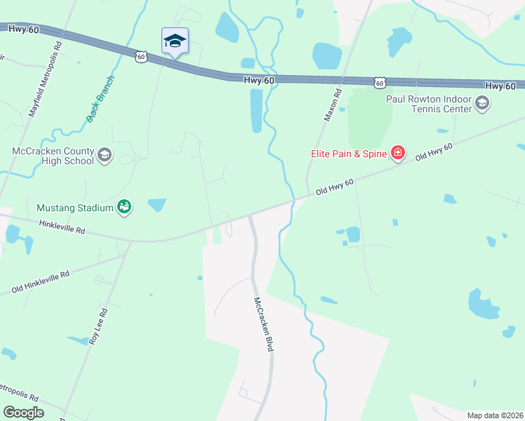map of restaurants, bars, coffee shops, grocery stores, and more near 6201 Hinkleville Road in Paducah