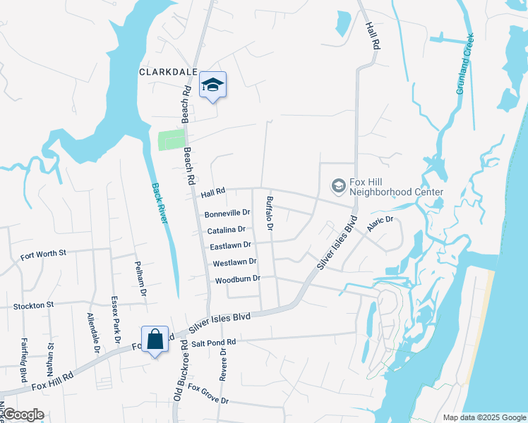 map of restaurants, bars, coffee shops, grocery stores, and more near 64 Glenhaven Drive in Hampton