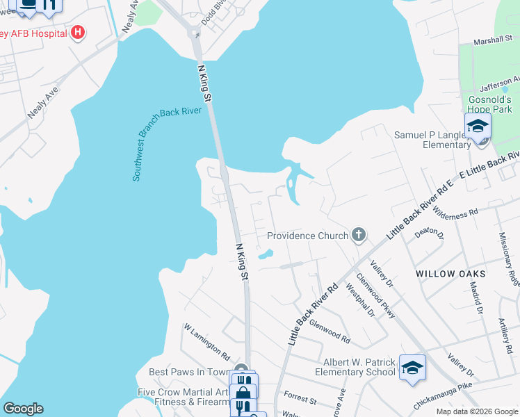map of restaurants, bars, coffee shops, grocery stores, and more near 1821 Olde Buckingham Road in Hampton