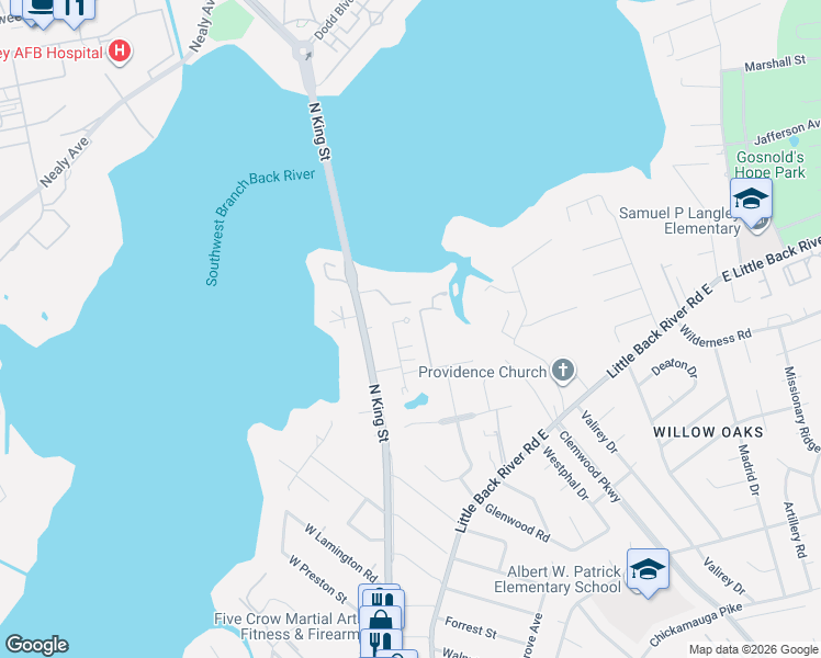 map of restaurants, bars, coffee shops, grocery stores, and more near 1821 Olde Buckingham Road in Hampton