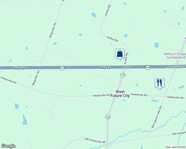 map of restaurants, bars, coffee shops, grocery stores, and more near 9860 Enlow Drive in Kevil