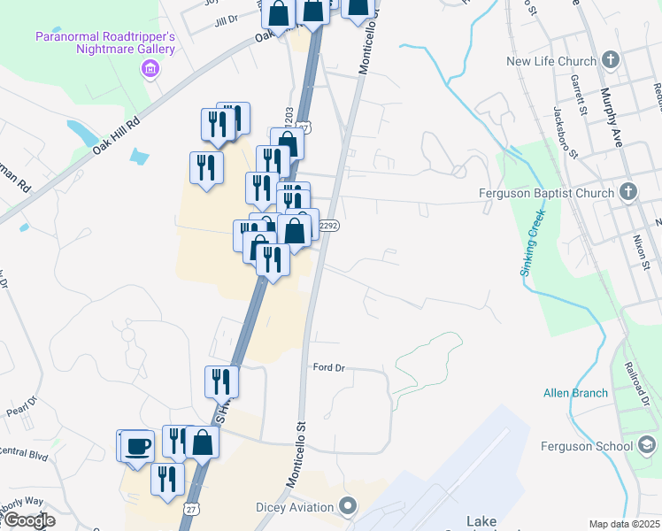 map of restaurants, bars, coffee shops, grocery stores, and more near 1248 Somerset Village in Somerset