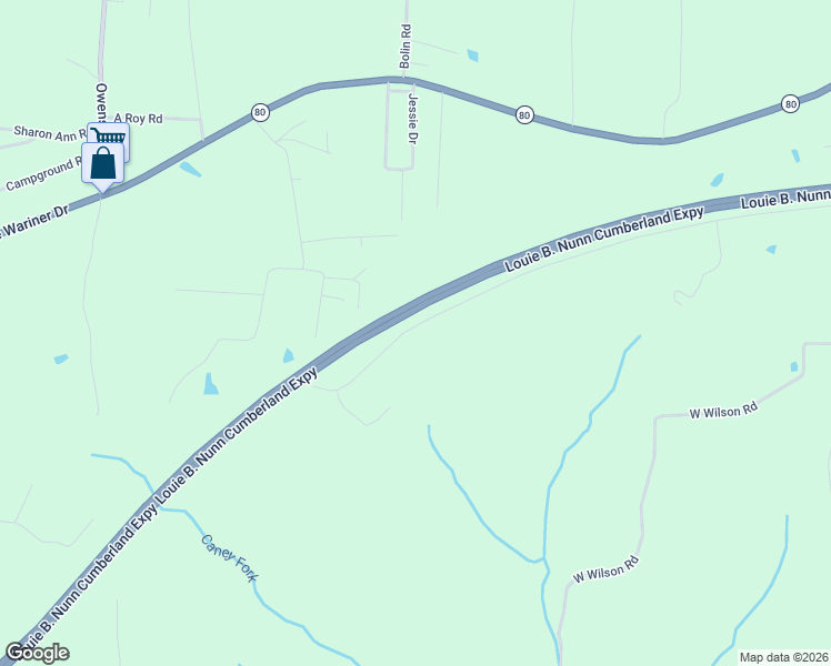 map of restaurants, bars, coffee shops, grocery stores, and more near Cumberland Parkway in Russell Springs
