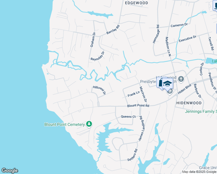 map of restaurants, bars, coffee shops, grocery stores, and more near 7 Rollingwood Place in Newport News