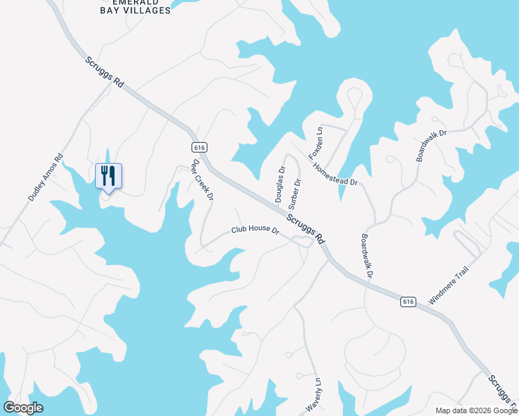 map of restaurants, bars, coffee shops, grocery stores, and more near 6440 Scruggs Road in Moneta