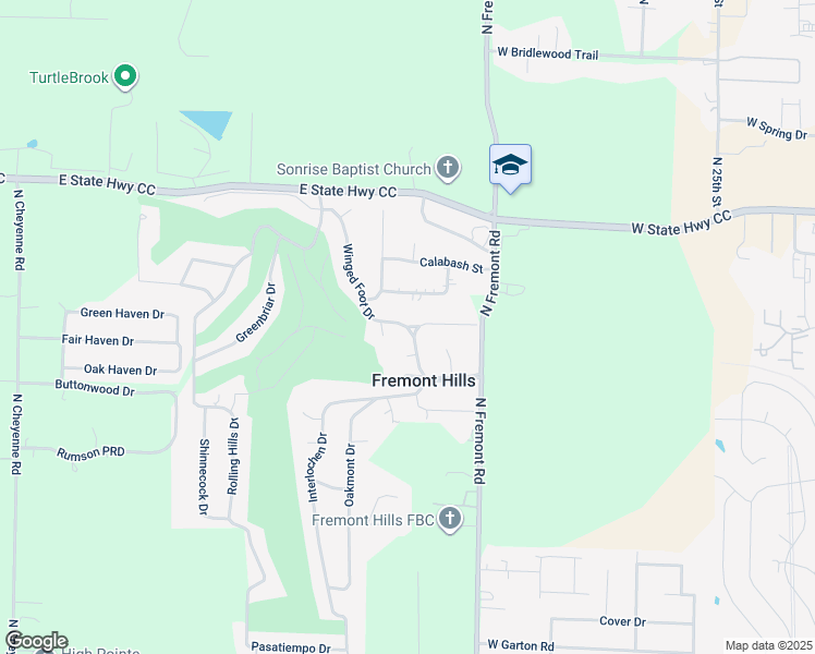 map of restaurants, bars, coffee shops, grocery stores, and more near 4498 Scioto Dr in Nixa