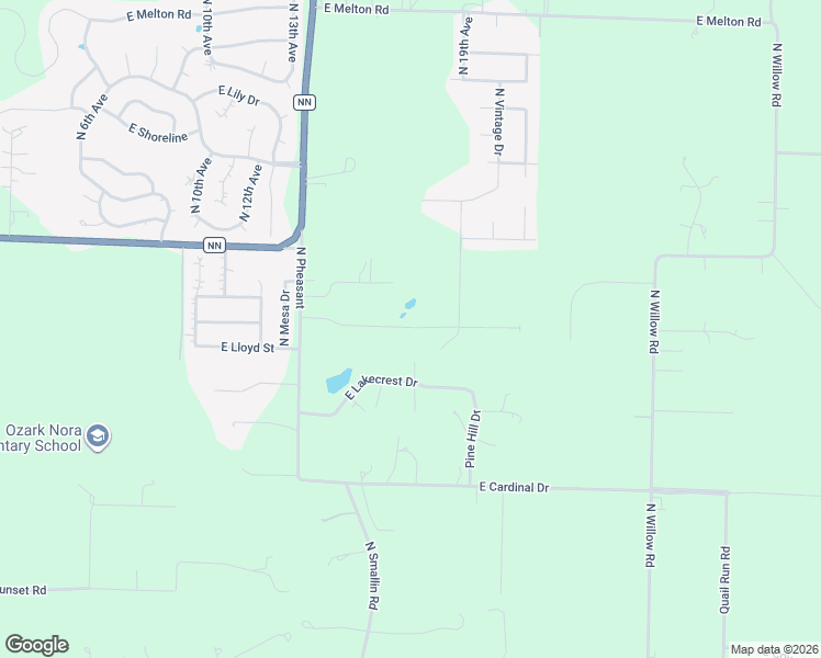 map of restaurants, bars, coffee shops, grocery stores, and more near 1705 East Lakecrest Drive in Ozark