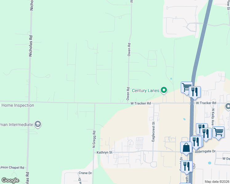 map of restaurants, bars, coffee shops, grocery stores, and more near 1404 Cody Rd in Nixa