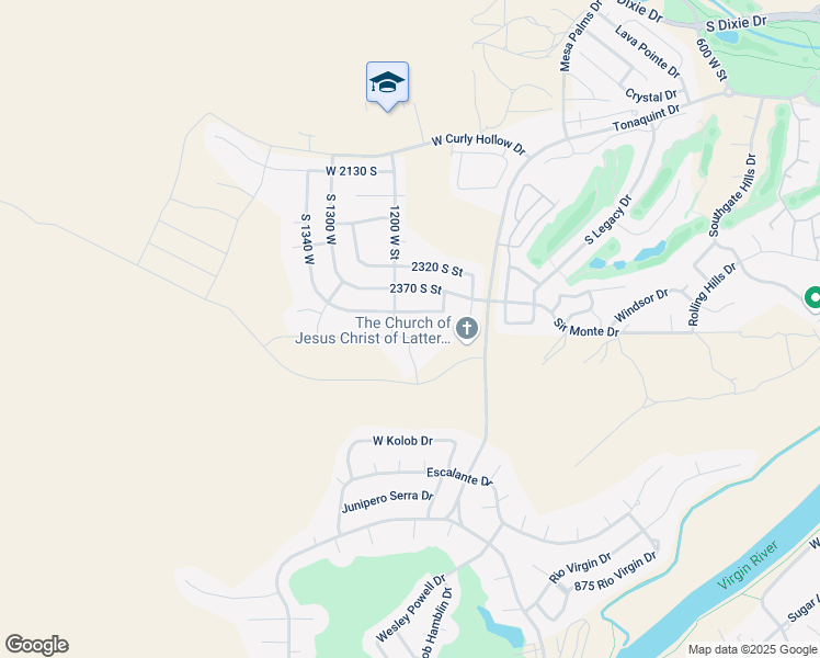 map of restaurants, bars, coffee shops, grocery stores, and more near 1168 West 2440 South in St. George