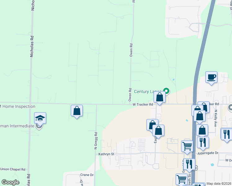 map of restaurants, bars, coffee shops, grocery stores, and more near 1404 Cody Road in Nixa