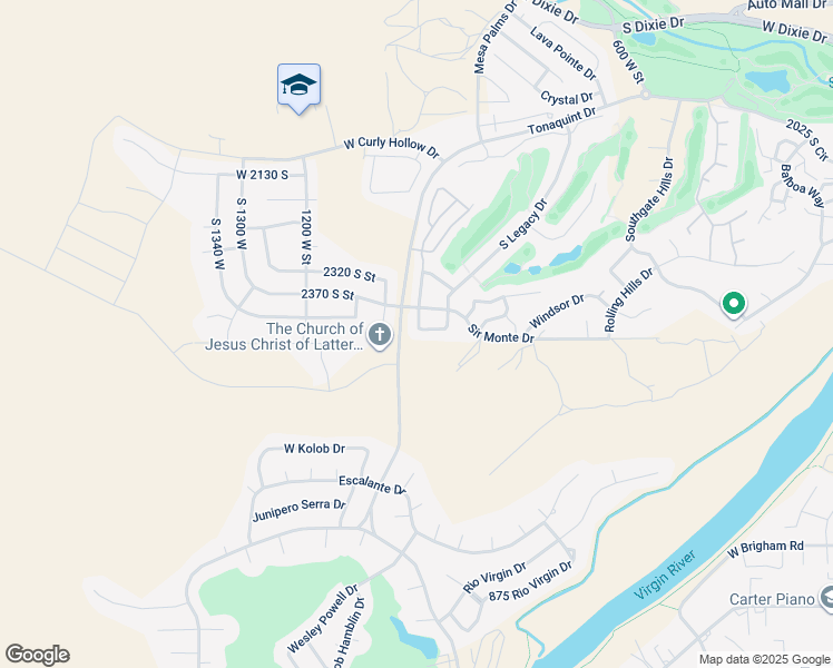 map of restaurants, bars, coffee shops, grocery stores, and more near 989 West Dover Way in St. George