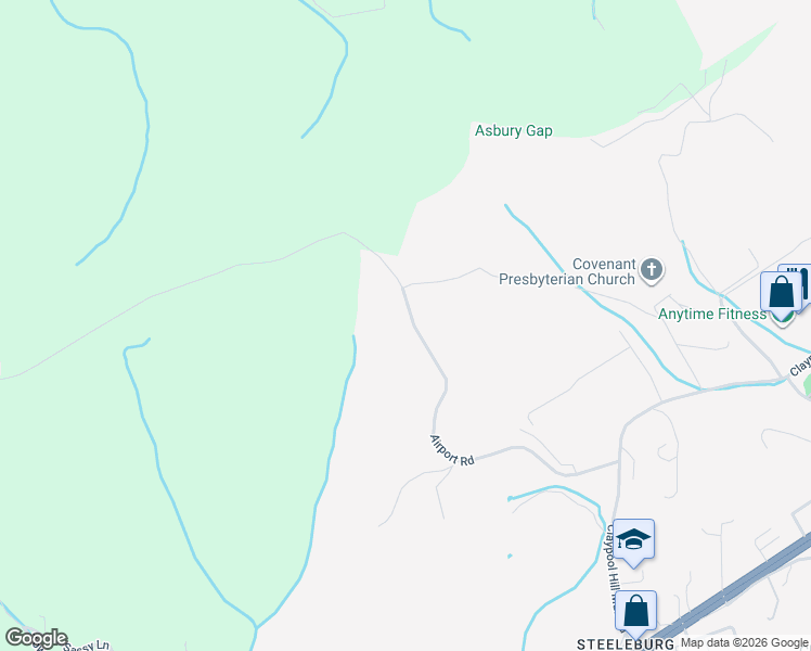 map of restaurants, bars, coffee shops, grocery stores, and more near Airport Rd in Cedar Bluff