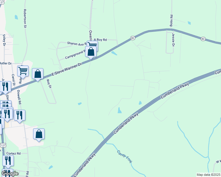 map of restaurants, bars, coffee shops, grocery stores, and more near 60-224 Wicker Rd in Russell Springs