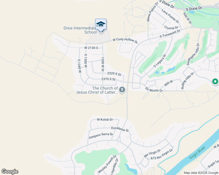 map of restaurants, bars, coffee shops, grocery stores, and more near 2462 South 1170 West in St. George