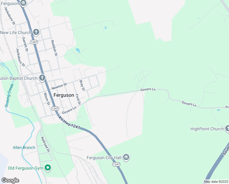 map of restaurants, bars, coffee shops, grocery stores, and more near 916 Govers Lane in Ferguson