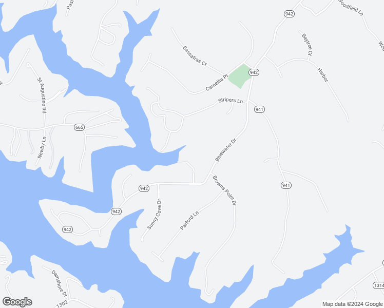 map of restaurants, bars, coffee shops, grocery stores, and more near 1085 Bluewater Drive in Moneta