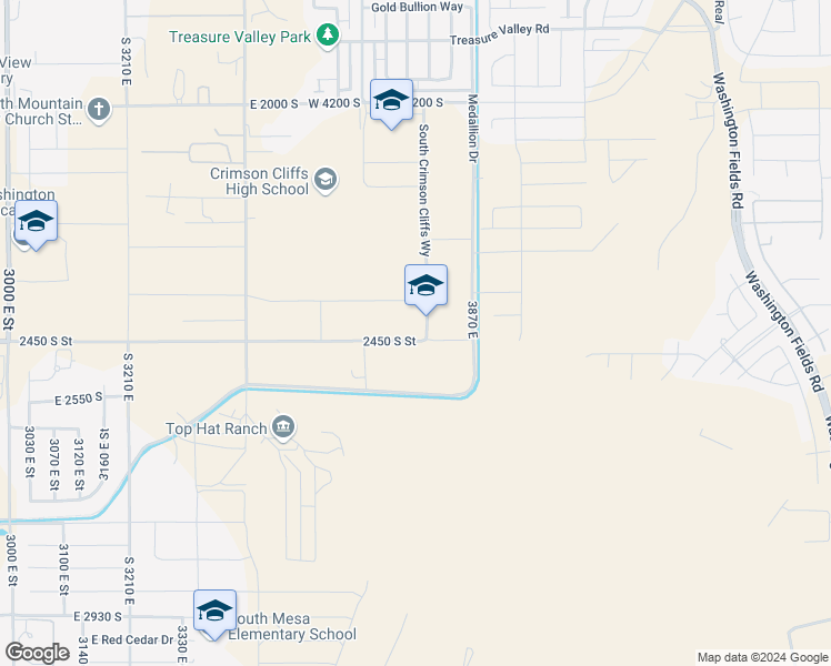map of restaurants, bars, coffee shops, grocery stores, and more near in St. George
