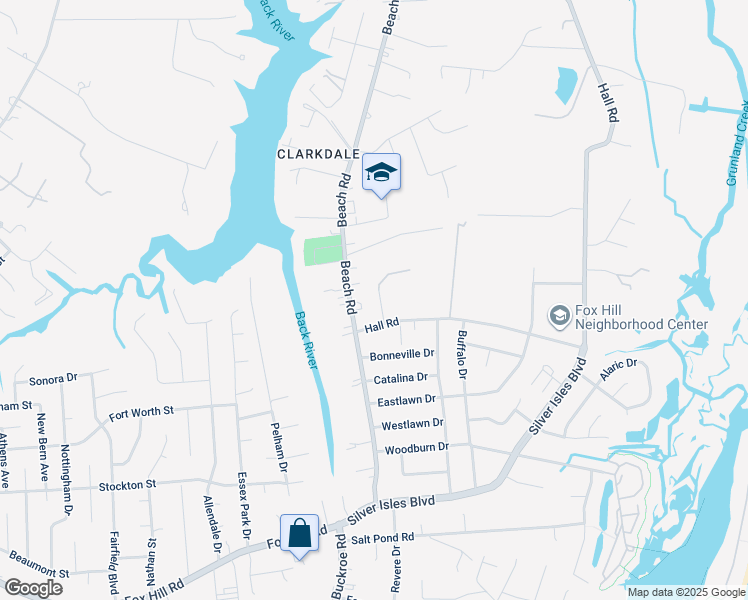 map of restaurants, bars, coffee shops, grocery stores, and more near 107 Emma Drive in Hampton