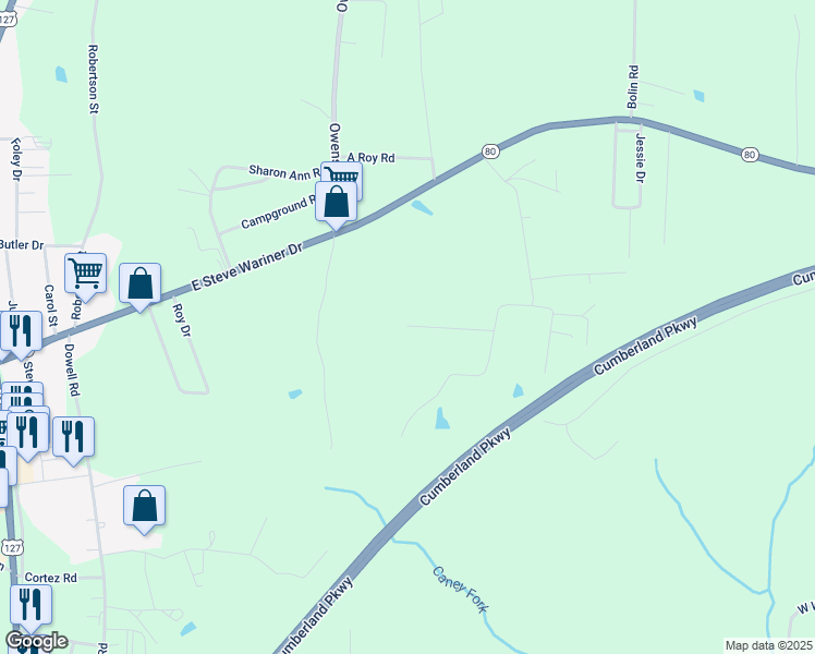 map of restaurants, bars, coffee shops, grocery stores, and more near 224 Wicker Rd in Russell Springs
