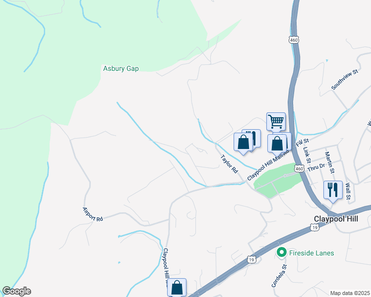 map of restaurants, bars, coffee shops, grocery stores, and more near 50 Mall Church Road in Cedar Bluff