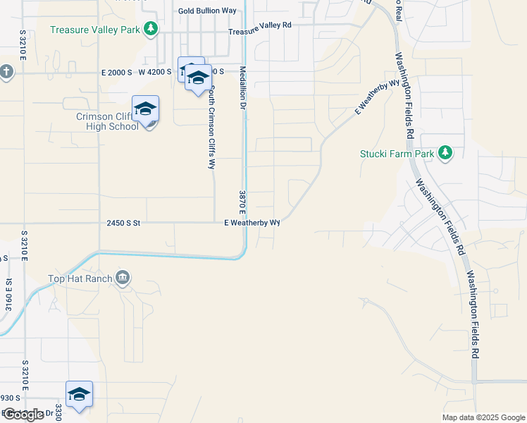 map of restaurants, bars, coffee shops, grocery stores, and more near Cromer Circle in Washington