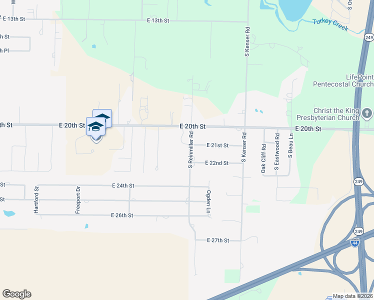 map of restaurants, bars, coffee shops, grocery stores, and more near 4846 East 21st Street in Joplin
