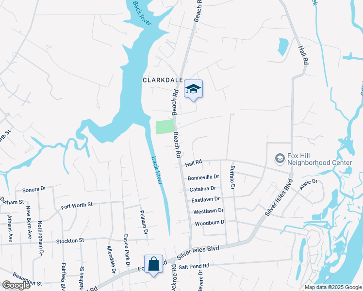 map of restaurants, bars, coffee shops, grocery stores, and more near 109 Emma Drive in Hampton