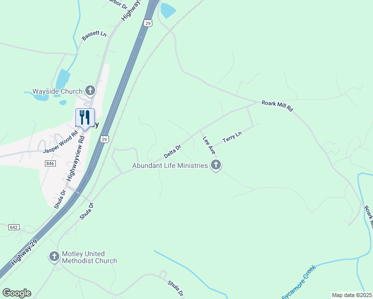 map of restaurants, bars, coffee shops, grocery stores, and more near 648 Delta Drive in Hurt
