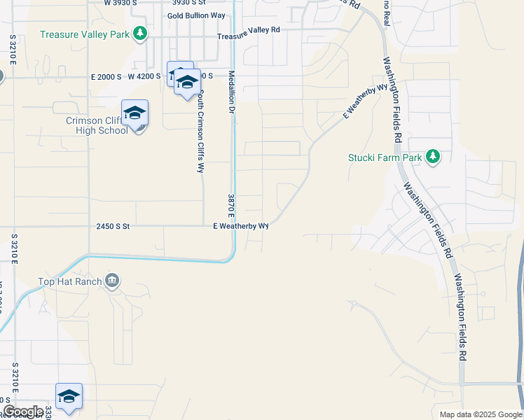map of restaurants, bars, coffee shops, grocery stores, and more near Cromer Circle in Washington