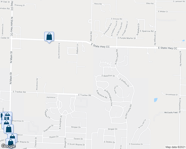 map of restaurants, bars, coffee shops, grocery stores, and more near 801 Cork in Nixa