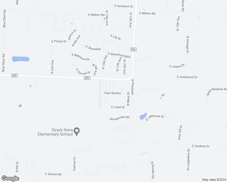 map of restaurants, bars, coffee shops, grocery stores, and more near 1101 East Skyline in Ozark