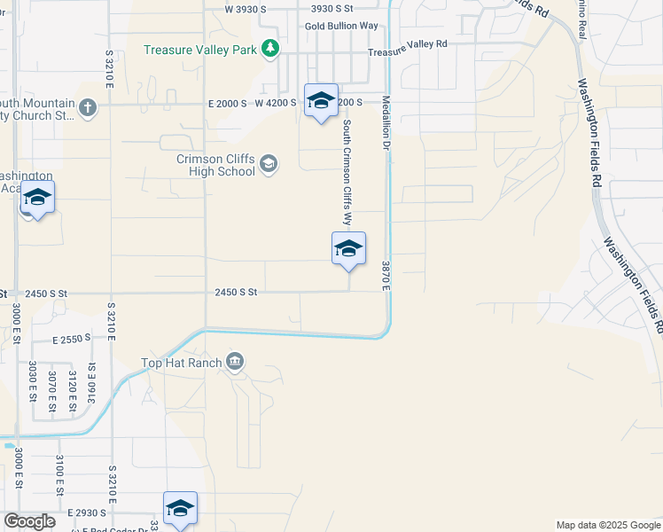 map of restaurants, bars, coffee shops, grocery stores, and more near in St. George