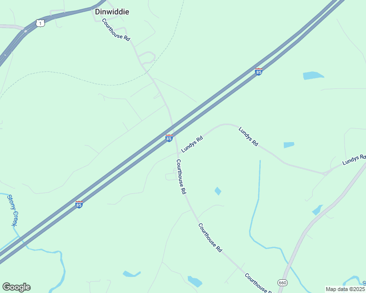 map of restaurants, bars, coffee shops, grocery stores, and more near 14811 Courthouse Road in Dinwiddie