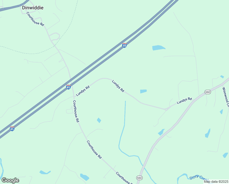 map of restaurants, bars, coffee shops, grocery stores, and more near 19117 Lundys Road in Dinwiddie