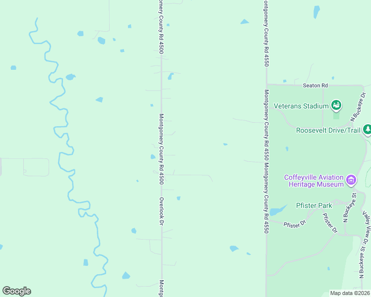 map of restaurants, bars, coffee shops, grocery stores, and more near County Road 4500 in Coffeyville