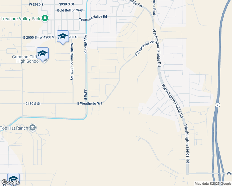 map of restaurants, bars, coffee shops, grocery stores, and more near East Weatherby Way in Washington