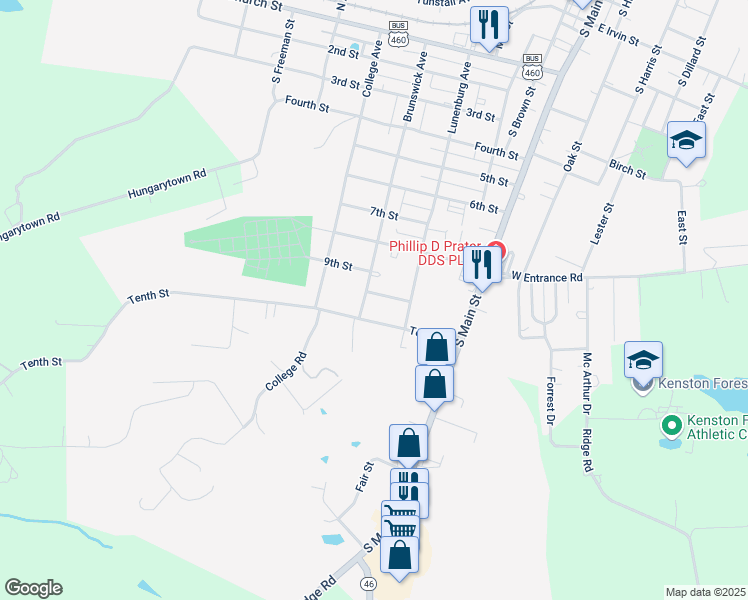 map of restaurants, bars, coffee shops, grocery stores, and more near 917 Brunswick Avenue in Blackstone