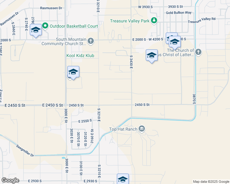map of restaurants, bars, coffee shops, grocery stores, and more near 3230 E Ashbury Dr. in St. George