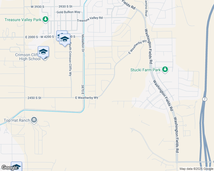 map of restaurants, bars, coffee shops, grocery stores, and more near 511 East Saint George Boulevard in St. George