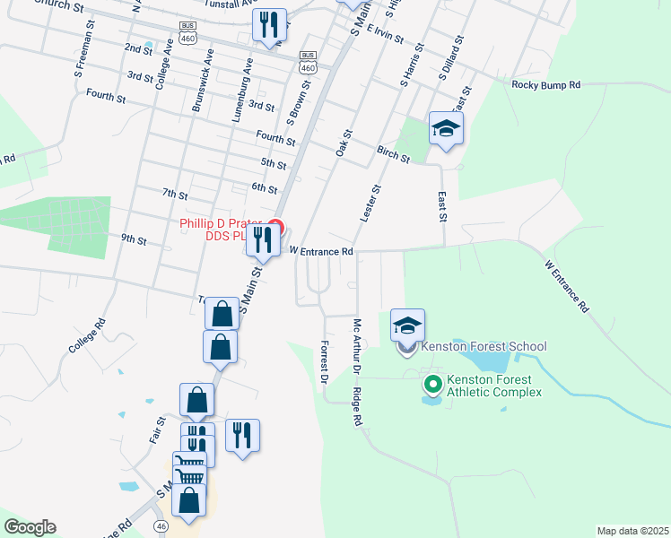 map of restaurants, bars, coffee shops, grocery stores, and more near 14-23 Pickett Court in Blackstone