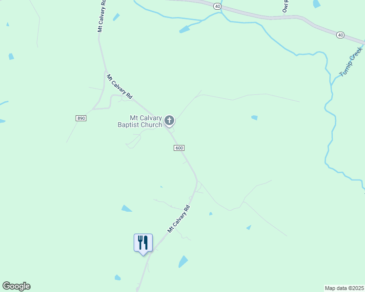 map of restaurants, bars, coffee shops, grocery stores, and more near 898 Mount Calvary Road in Brookneal