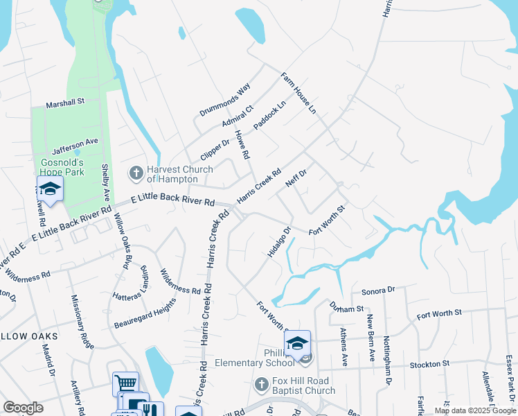 map of restaurants, bars, coffee shops, grocery stores, and more near 92 Fort Worth Street in Hampton