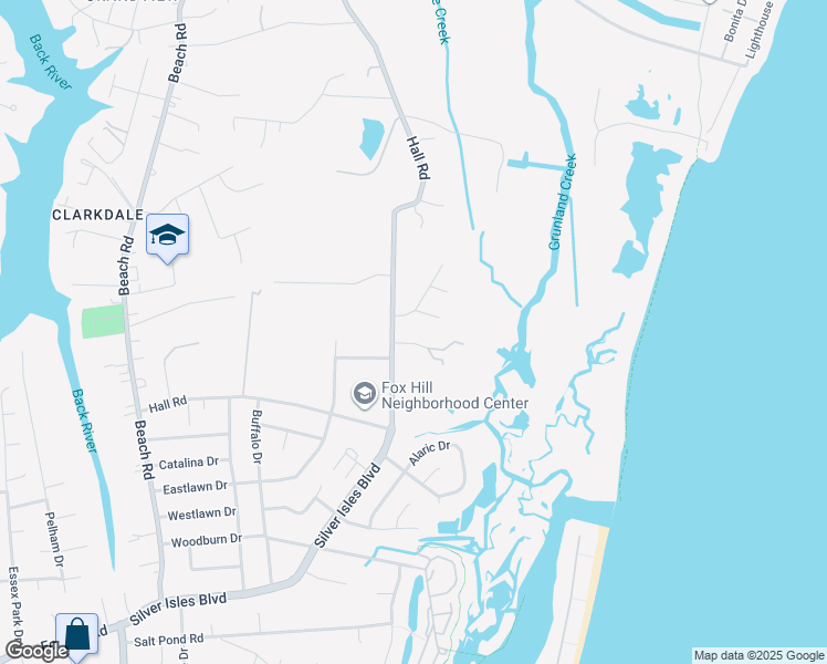 map of restaurants, bars, coffee shops, grocery stores, and more near 10 Fox Gate Way in Hampton