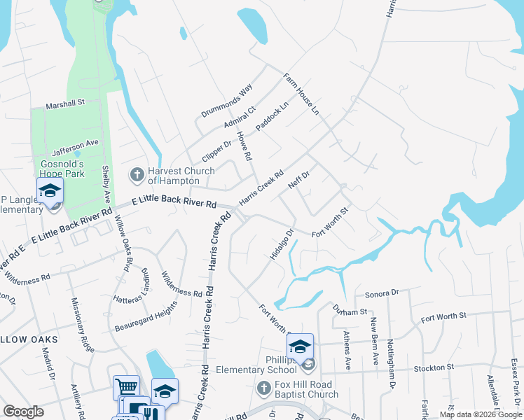 map of restaurants, bars, coffee shops, grocery stores, and more near 91 Fort Worth Street in Hampton