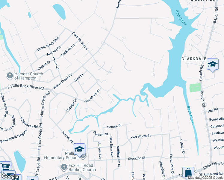 map of restaurants, bars, coffee shops, grocery stores, and more near 2 Zilber Court in Hampton