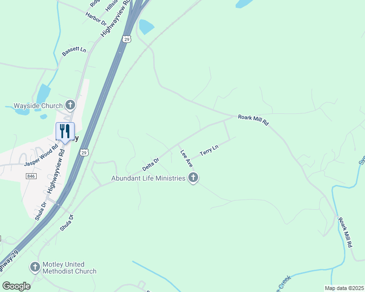 map of restaurants, bars, coffee shops, grocery stores, and more near 788 Delta Drive in Hurt