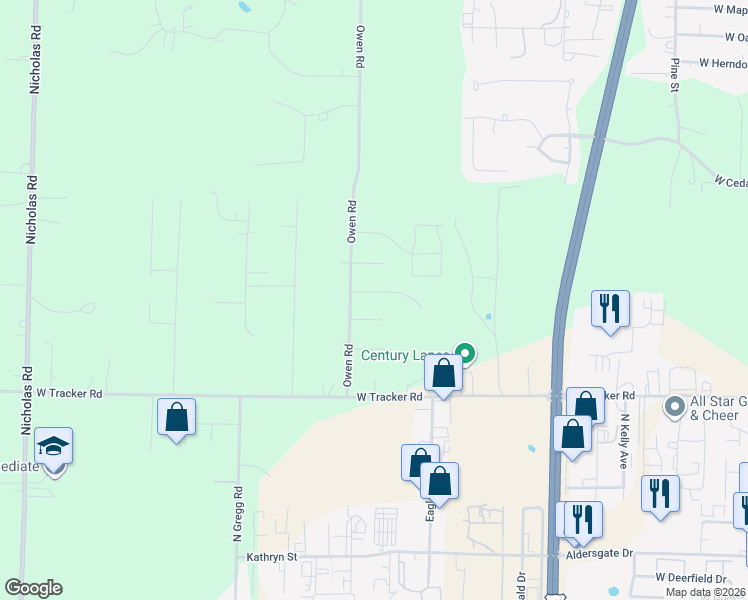 map of restaurants, bars, coffee shops, grocery stores, and more near 907 Domino Court in Nixa